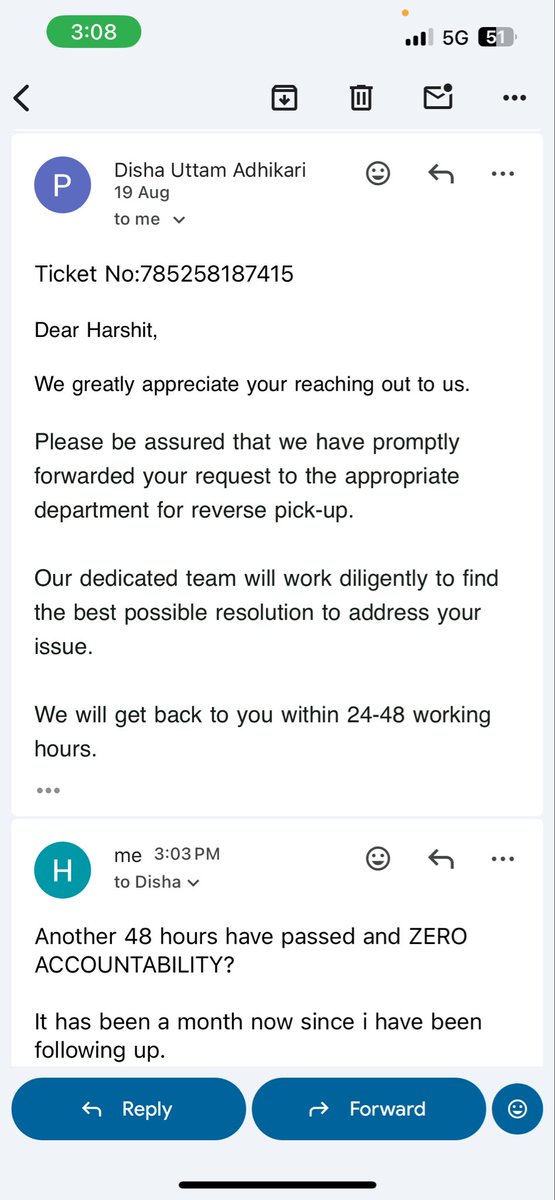 HarshitBajaj90's tweet photo. @ctshirts Charles Tyrwhitt India is a team of fraudsters. Online experience has been a nightmare. How would you feel when your order for a formal shirt but receive garbage??? Ticket No 785258187415 pending since 28th Jul 2026 https://t.co/ugMONvLKlw