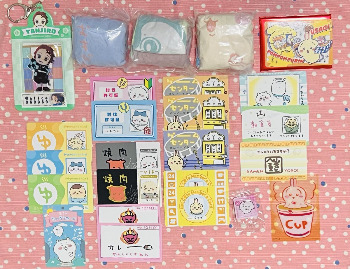 alice969969's tweet photo. 【交換】ちいかわ　くら寿司　ガチャガチャ　バラエティカード　

譲:画像1〜2

求:
🌸画像3
🌸巾着…ちいかわがうつっている絵柄
🌸バッグ…ちいかわ、うさぎの絵柄
🌸サンリオ…シーサー＆ポチャッコ
🌸マジカル…ちいかわ、ハチワレ、古本屋
🌸ウエハース…シーサー単体
🌸くら寿司…あの子

↓ https://t.co/XIvY1NCcvV