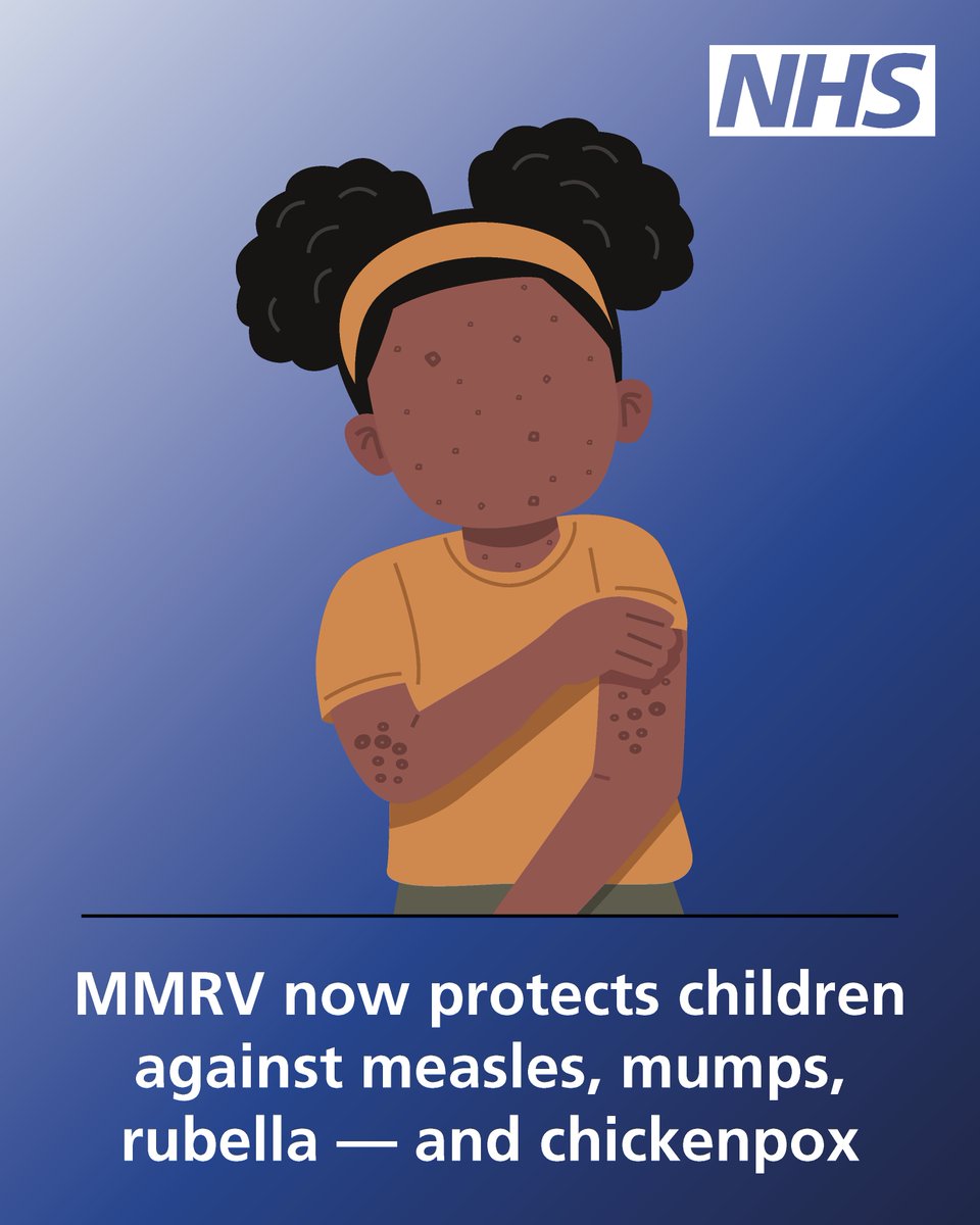LambethTogether's tweet photo. Children under 6 are now routinely offered the MMRV vaccine as part of the NHS childhood vaccination programme.

This replaces the existing MMR vaccine and adds protection against chickenpox, alongside measles, mumps and rubella. 

➡️ https://t.co/bPbtzhQ1WV https://t.co/2KAZ2Sovau