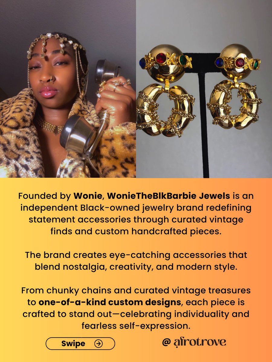afrotrove's tweet photo. Afrotrove proudly spotlights: WonnieTheBikBarbie Jewels a brand reminding us that jewelry isn’t just an accessory — it’s another way to tell your story.

Discover more Black-owned brands on Afrotrove.

#blackownedbusiness #blackowned #blackbusiness #blackbeauty #blackbusinesses https://t.co/JjzNH2oaOw