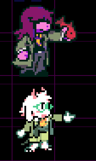 dailytobytrivia's tweet photo. During the battle with Blue and Yellow, when using the JUSTICE and HelpOut ACT, the fun gang wear outfits from the Ace Attorney series. Susie as Detective Gumshoe, Kris as Miles Edgeworth or Franziska Von Karma, and Ralsei as Trucy Wright or Maya Fey. https://t.co/qV4FFPAszr