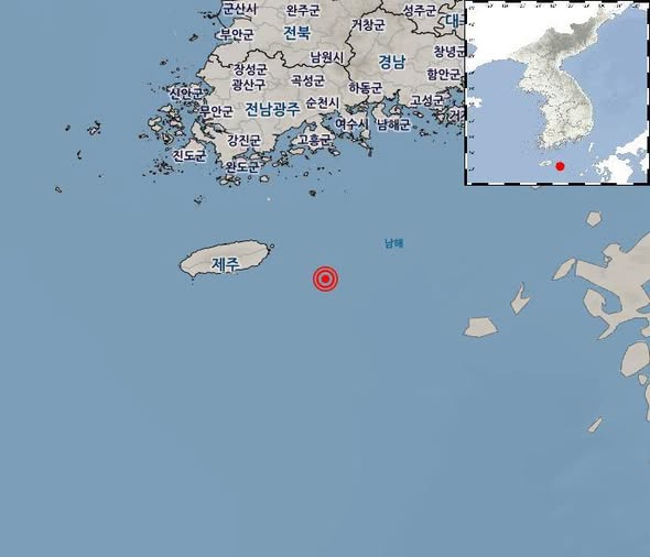 KMA_earthquake's tweet photo. [지진정보] 08-22 19:09:27 제주 서귀포시 동쪽 79km 해역 규모 2.7 계기진도 : 최대진도 Ⅰ https://t.co/fetr1cstjy