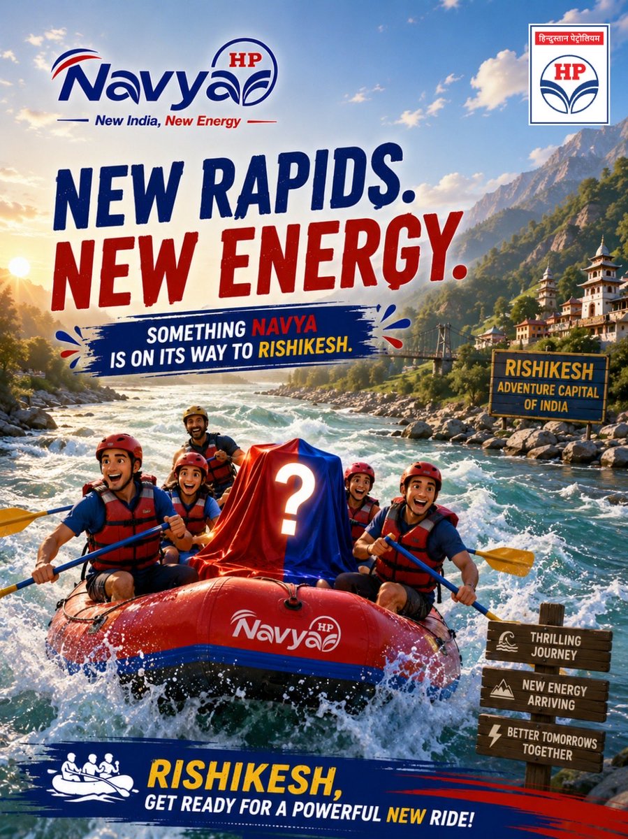 PuneLPGSA's tweet photo. Rishikesh knows how to turn every rapid into an adventure. 🌊🚣
Now, a new wave of energy is making its way to the city! 🔴🔵NEW RAPIDS. NEW ENERGY. ⚡A lighter LPG experience is almost here.
Rishikesh, get ready for a powerful NAVYA ride! 👀#HPNavya #Rishikesh https://t.co/4YUeU3m9iQ