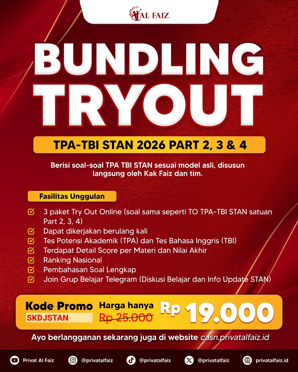 alterego_naa's tweet photo. AKHIRNYA YANG DITUNGGU" PKN STAN 2026 RILISS!!!
BESOK OTW DAFTAR STAN!! #PKNSTAN #2026 #STAN https://t.co/jqfMLgg3ma