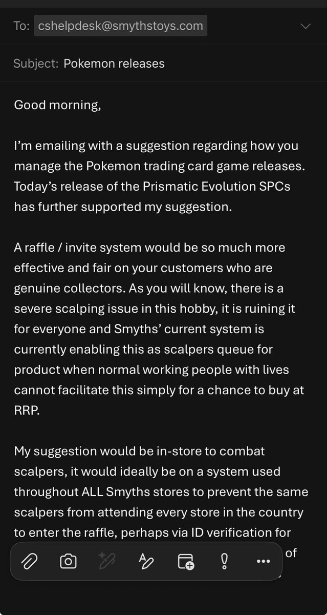 PokeRayne's tweet photo. @pokemondealsuk @SmythsToysUK Email is cshelpdesk@smythstoys.com https://t.co/Ufl0hgoYhp
