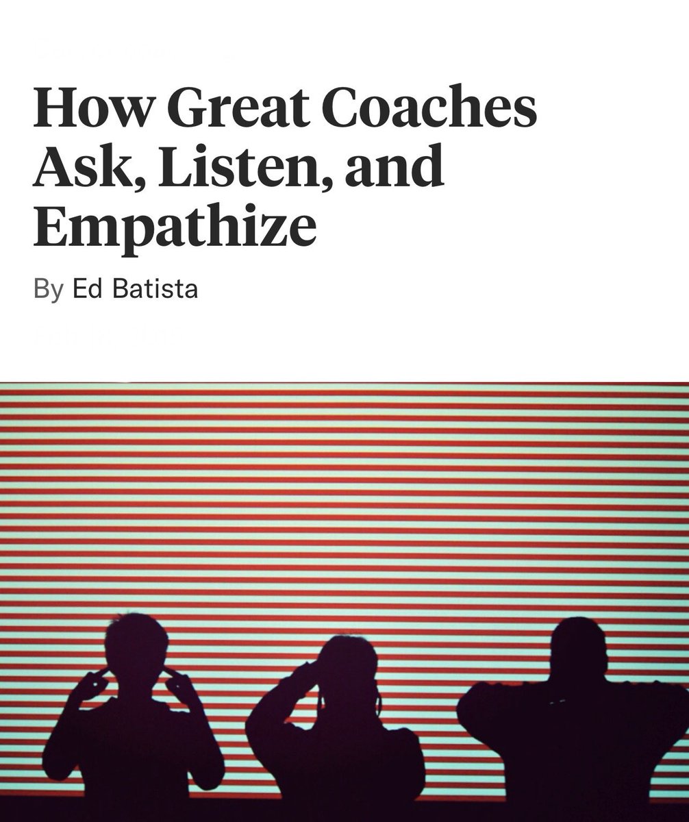 JohnRDallasJr's tweet photo. Coaching for coaches.

Coaching for #SelfCoaching, I suggest.

Wisdom from @edbatista, via @HarvardBiz, I curated and excerpted into standalone sentences for your ease of reading and message impact:

“Coaching is about connecting with people, inspiring them to do their best, and helping them to grow.

It’s also about challenging people to come up with the answers they require on their own.

Coaching is far from an exact science, and all leaders have to develop their own style, but we can break down the process into practices that any manager will need to explore and understand. 

Here are the three most important:

• Ask…

• Listen…

• Empathize….”

—Ed Batista, a highly regarded executive coach and an instructor at @StanfordGSB.

Metacognition coaching—Metacoaching™—is our primary one-with-one specialization at @EnclaveAcademy, a not-for-profit microlearning hub for metacognitive business-mindedness. 

Asking during Metahuddles™ client thinker-doers about their situational mindsets, thinking methods, and cognitive biases opens liminality’s options for considering alternative ways of “thinking about thinking” (i.e., metacognition) toward best-effort thinking (BET).

“Bet on your BET,” we quip without doubt.

Low-effort #LazyThinking costs people their jobs—and scrambles, stalls, and shutters small to largest businesses.

For now, test your intellectual curiosity, humility, and generosity as you read this #HBR piece from 2015.

Ask yourself…

Listen to yourself…

Empathize with yourself…

“…connecting with people, inspiring them to do their best, and helping them [you] to grow.”

#ThinkToThink™ about yourself as a coach—and as a client of a coach.

#MetacognitionWorks

https://t.co/zAm3GLkfAU