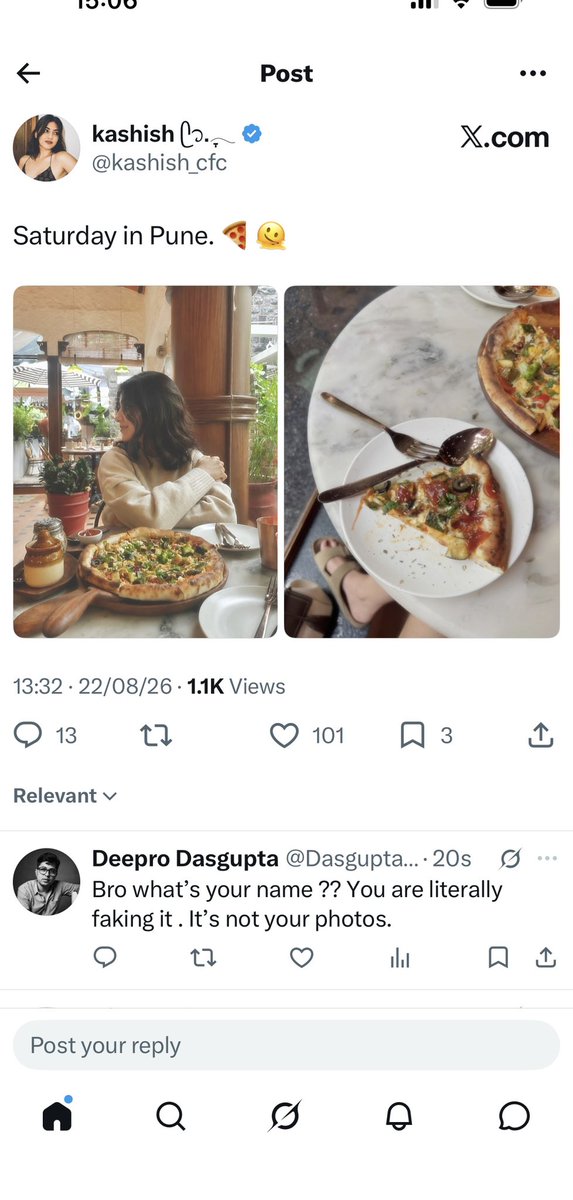 DasguptaDeepro's tweet photo. Please report this fake account @kashish_cfc. User stealing girls photos from IG..morphing them &amp; posting them as their own for engagement..Today I caught the user using a morphed photo of one of my friends..People here are using such cheap tricks just to farm engagement. 🤡🤡 https://t.co/1Gr9PbFfKh