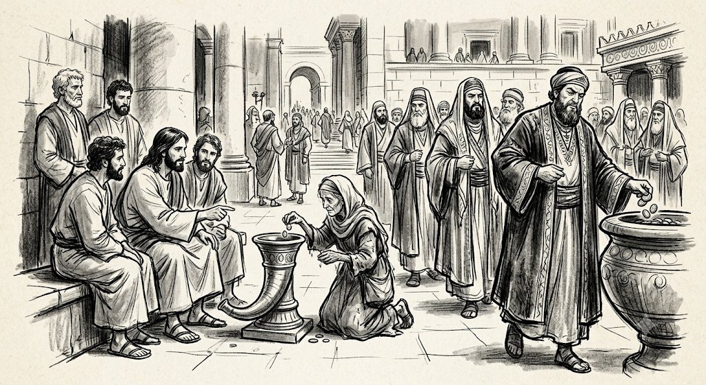 Rob3162911's tweet photo. The widow's only mites. Mark 12:44 – "For they all contributed out of their abundance, but she out of her poverty has put in everything she had, all she had to live on." https://t.co/sQY4Oh7AwI