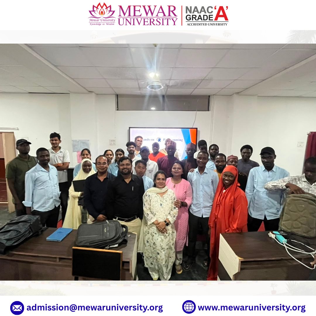 universitymewar's tweet photo. ๐๐ป One-Day Workshop on R Programming at Mewar University
The Faculty of Science & Technology, Mewar University organized a one-day workshop on โR Programmingโ for students, faculty members and research scholars.
#MewarUniversity #RProgramming #Workshop #ScienceAndTechnology https://t.co/7MVwkErWni