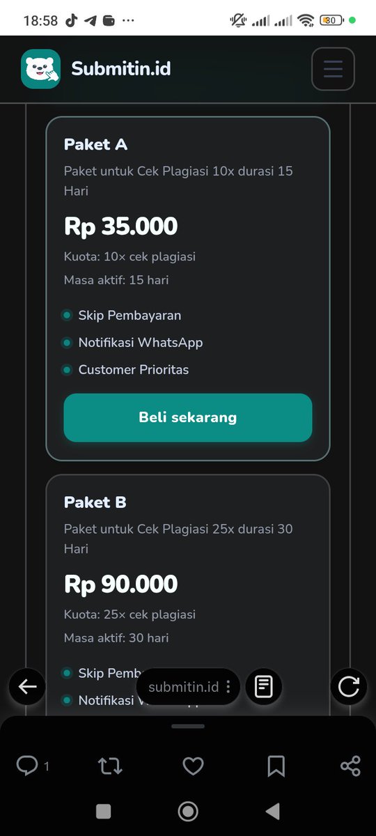 parkceyyy_'s tweet photo. @submitinind Halo kak, mau tanya
Ini kuota cek 10x itu dalam sehari atau dalam 15 hari yaa? https://t.co/RyalCEXWm4