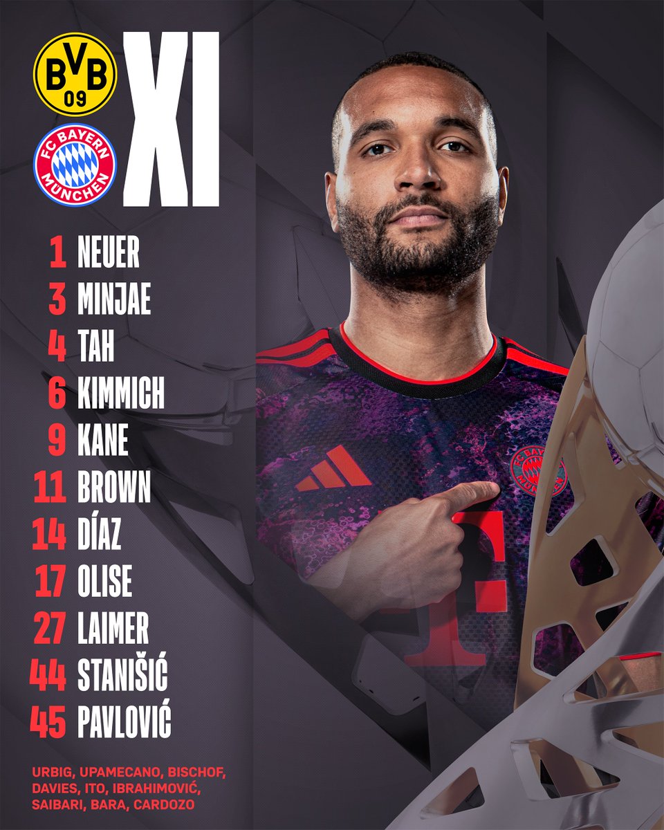 FCBayernEN's tweet photo. Our fist official line-up of the season! Let's bring this trophy home 👊 https://t.co/lmAmMhQYM5