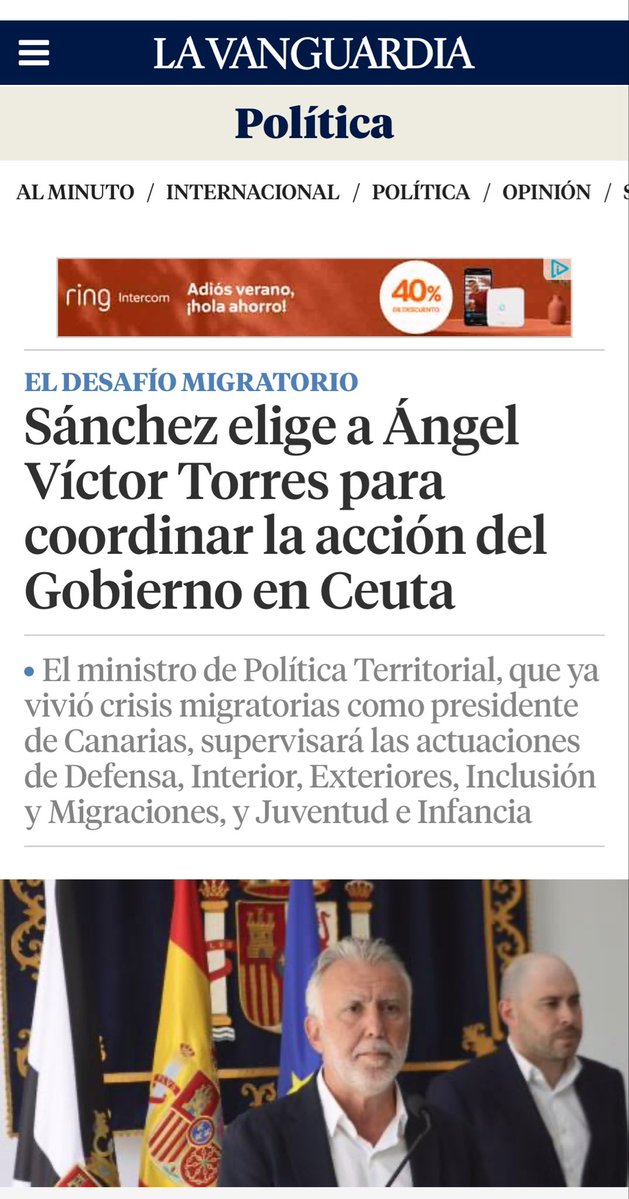 Ritaalberdi's tweet photo. Buena decisión 
👇🏽
El Ministro de Política Territorial, Ángel Víctor Torres, @avtorresp, coordinará la acción de los diferentes ministerios implicados en la solución de la crisis de Ceuta. https://t.co/yfYK3WR6XG