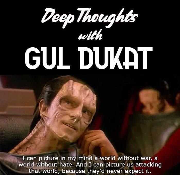 BallerToy1327's tweet photo. Deep thoughts with Gul Dukat.  
#StarTrek #StarTrekDS9 https://t.co/Lg6Bq9UQQP