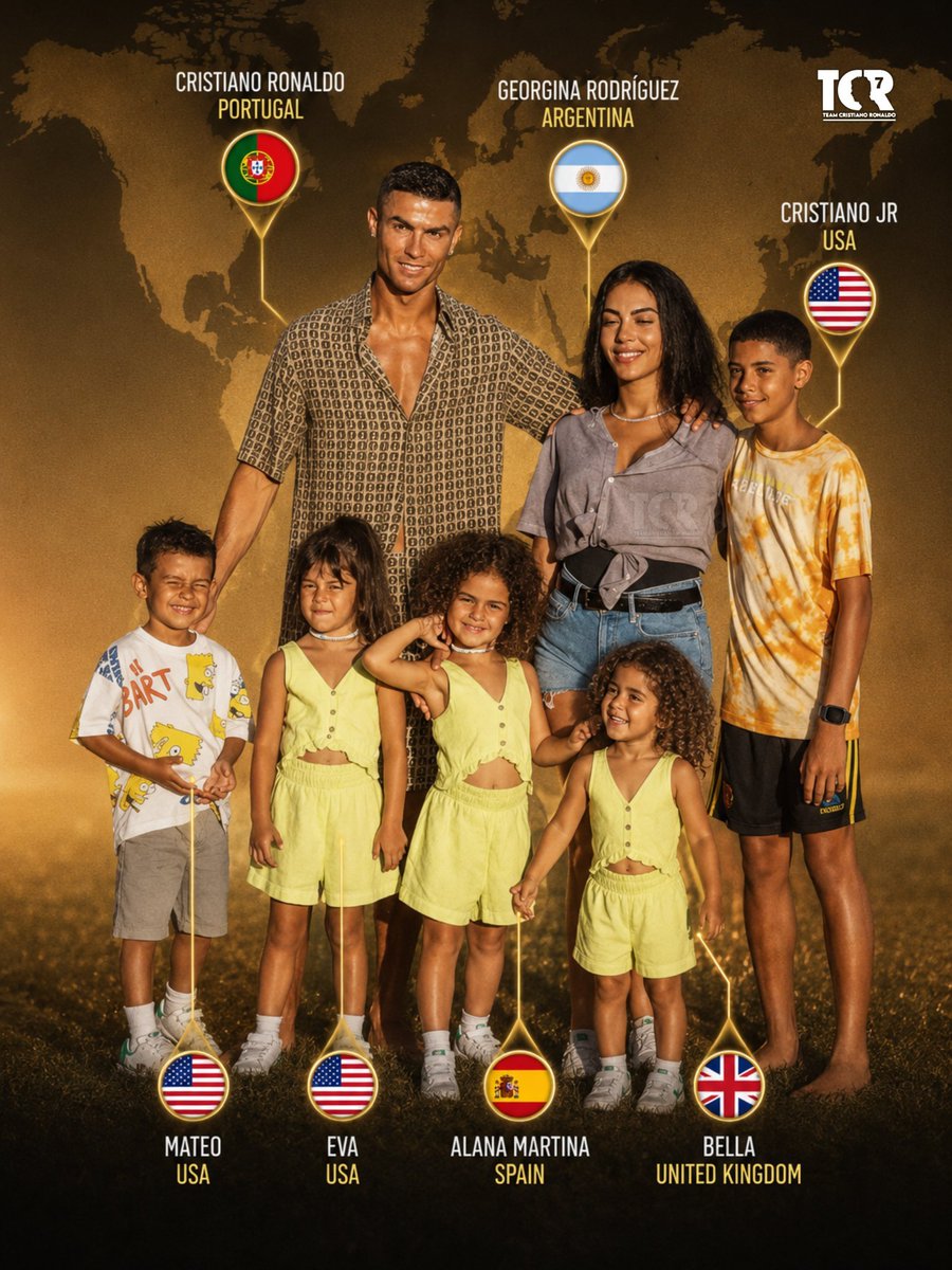 TeamCRonaldo's tweet photo. 🚨 𝗡𝗘𝗪: Georgina Rodriguez (Cristiano's wife) has legally adopted Cristiano Ronaldo’s first three children.

• Cristiano Jr. (born 2010)
• and twins Eva and Mateo (born 2017 via surrogate) https://t.co/fR0s5HN27o