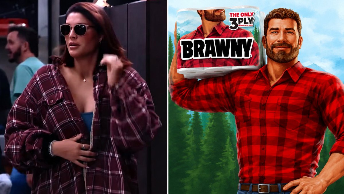 BBLiaison6's tweet photo. Bitch stole his look! #BB28 #Thog #Haley #BrawnyGirl @Brawny https://t.co/gLUCymwIsR