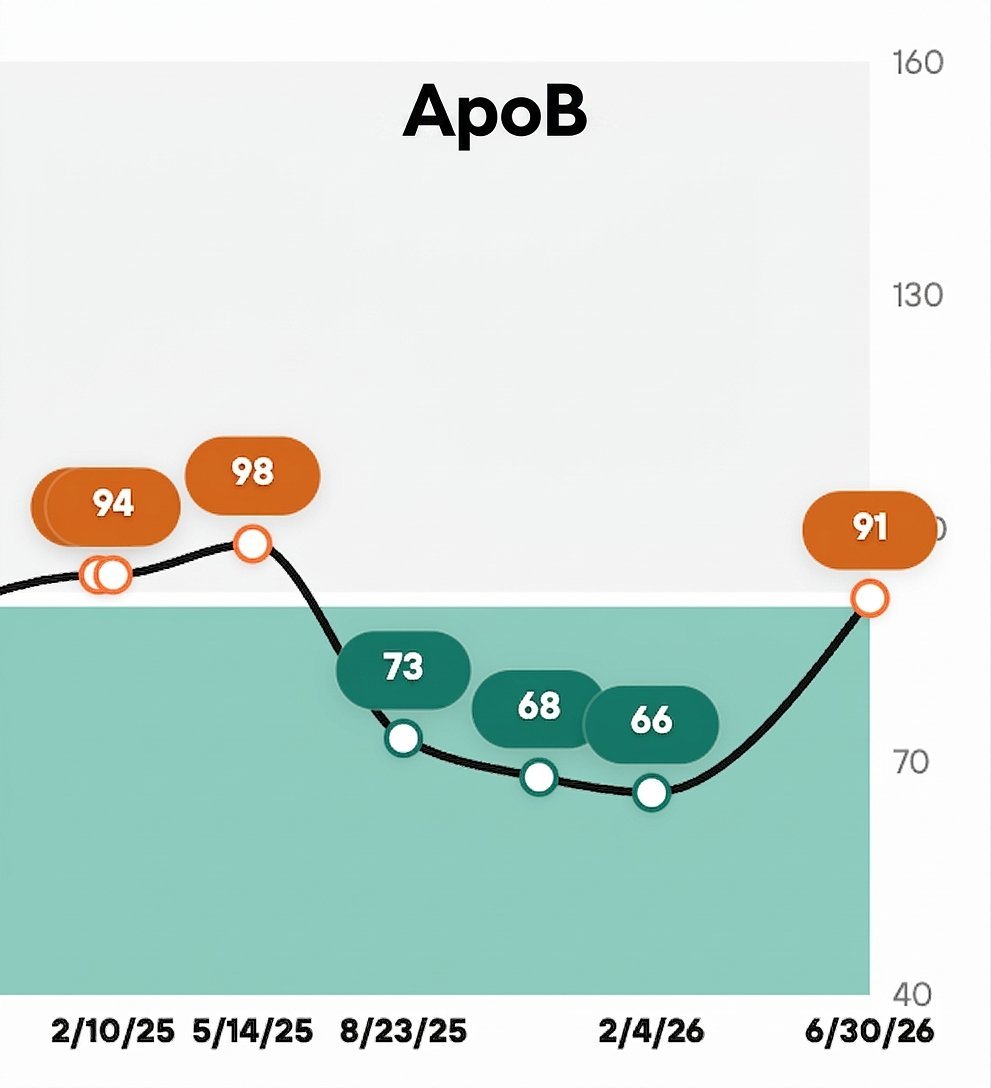 jwmares's tweet photo. Nattokinase might be one of the most underrated supplements for heart health.

Josh got his ApoB down from 98 to 66 while taking it.

Then he removed NK for 3 months, kept the rest of his routine roughly the same, and ApoB rebounded to 91.

A very interesting n=1 experiment. https://t.co/7d5ErMLzYv