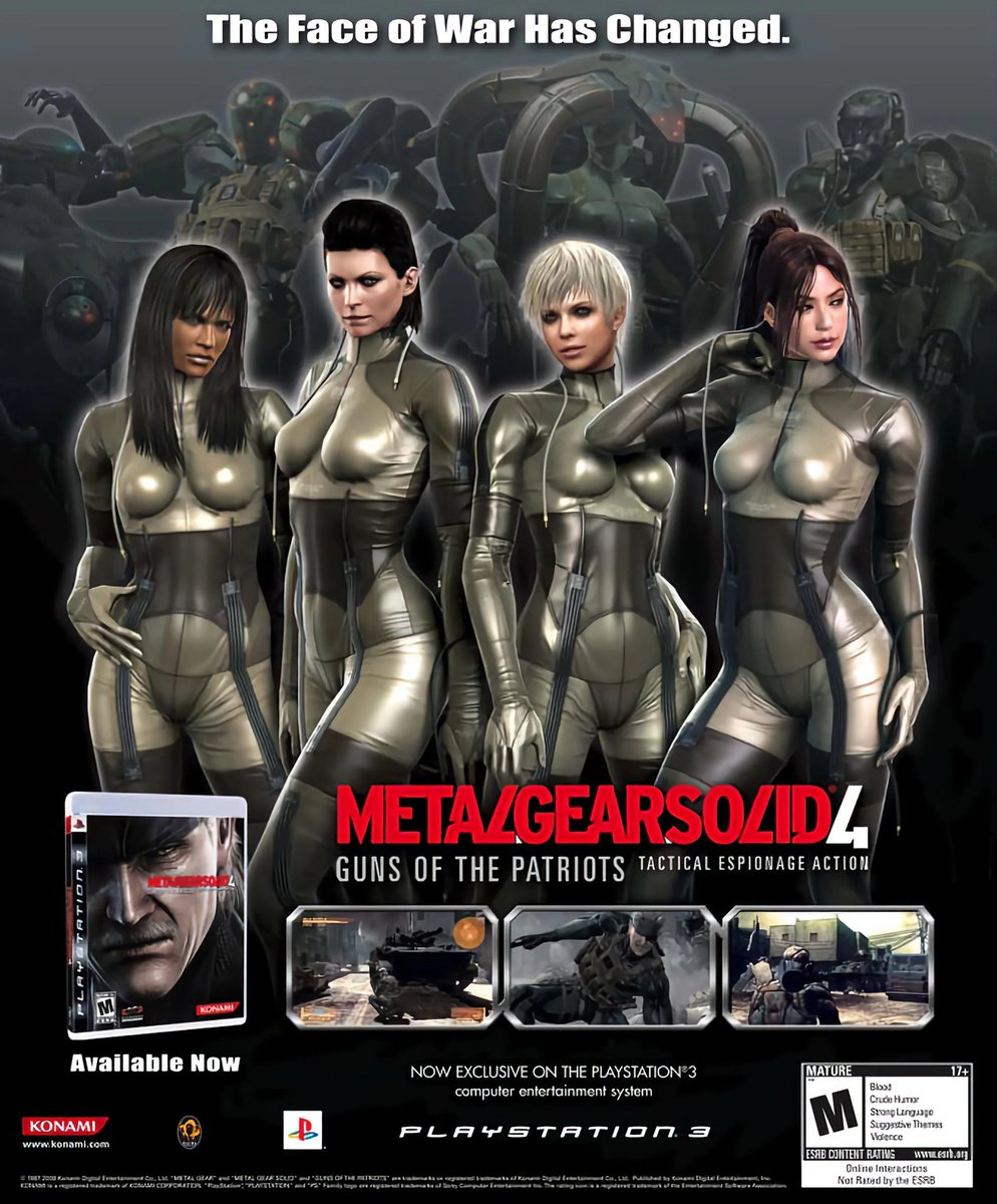 MetalGear_QWC's tweet photo. Metal Gear Solid 4: Guns of the Patriots (2008) https://t.co/Qb4qfVjaLA