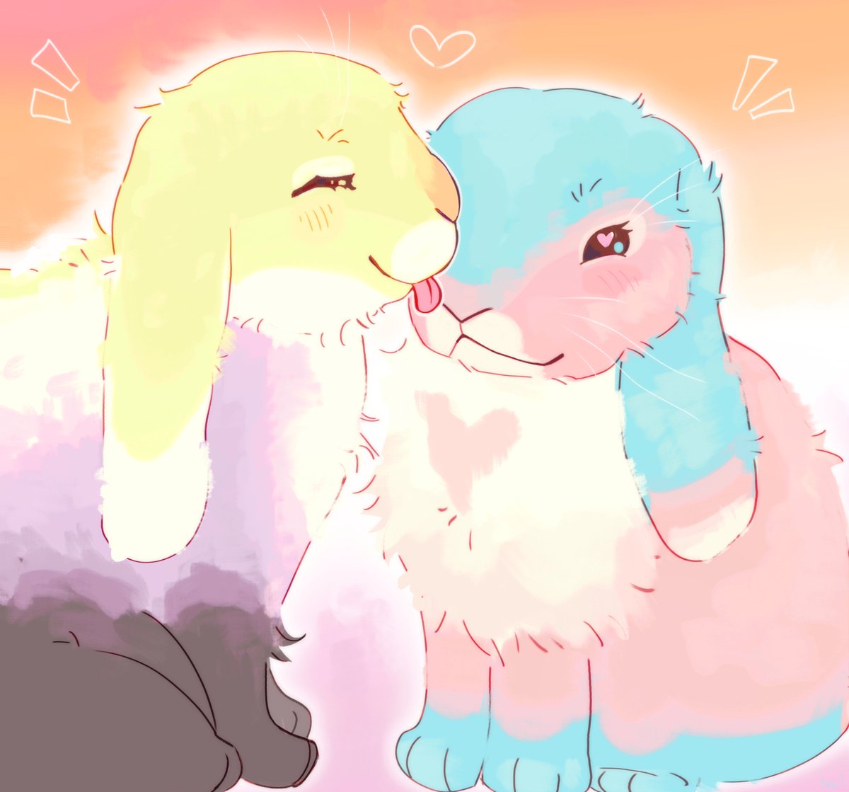 munhanas's tweet photo. Lesbian bunnies support #transrights! 🏳️‍⚧️ https://t.co/2ViNFxNDDb