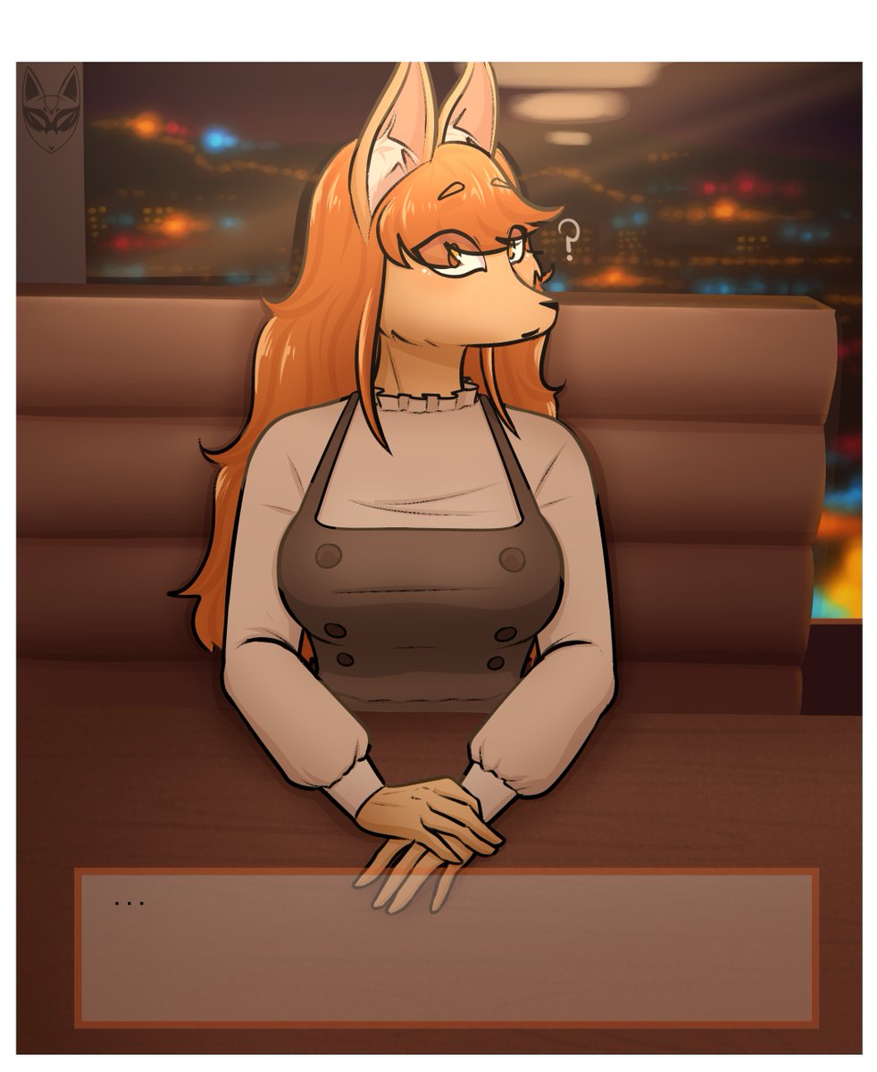 Candid_Crit's tweet photo. You decide to take the beautiful vixen to a lovely restaurant. Seems the decor distracted her a bit. Please don't mind her.

Once again, made by my bestie Cartist!

#UndertaleYellow #Ceroba #UTY https://t.co/qrWxKlXB72