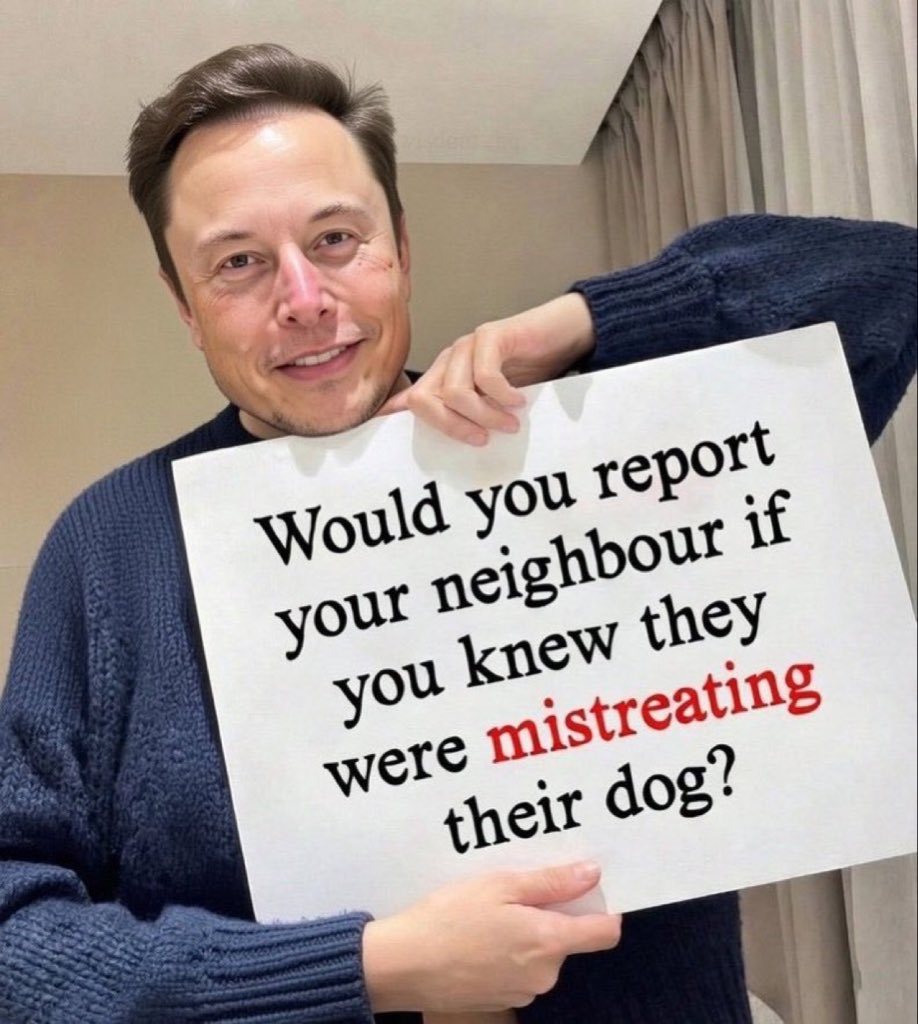 TeslaInnovqg's tweet photo. Just fan account ☺️ 

Would you REPORT your neighbour? 🤔
A.Definitely ✍️ 
B. No way 👎 https://t.co/2OcaAV2Nng