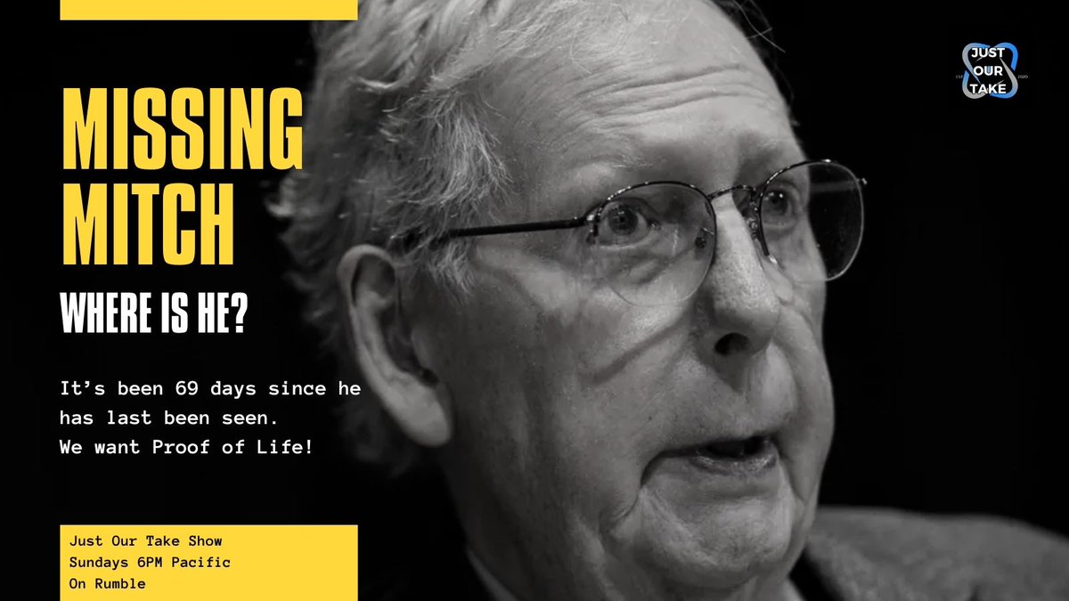 JustOurTakeShow's tweet photo. Where's Mitch!
#MissingMitch #CoverUp #ProofOfLife #JustOurTake https://t.co/ZwKcQ76VnM
