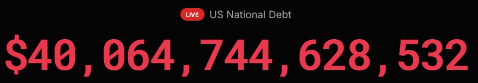 _pazzzi's tweet photo. U.S. federal debt crossed $40 trillion on August 18 for the first time — double what it was in 2017.

What does that actually mean? And what follows from it?

The headline number says very little on its own. It only becomes useful once you split it into three parts: what it costs, who funds it, and at what price.

Where the debt comes from

Washington spends more than it takes in, year after year, and closes the gap with bonds. For the current fiscal year:

Deficit per the Congressional Budget Office: $1.9T, or 5.8% of GDP
Outlays: $7.4T · Revenue: $5.6T
July alone: $432B deficit, the largest monthly shortfall since March 2021

Two blocks drive this, and neither is politically easy to touch: Social Security and Medicare, whose beneficiary counts keep climbing as the population ages. On top of that, last year's tax package (the One Big Beautiful Bill Act) permanently lowered the revenue side. The CBO puts its effect at $4.7T in additional deficits through 2035.

Debt isn't a problem as long as it's cheap.

That's exactly what's changing. Interest costs already run at roughly $1.2T this year — more than the U.S. spends on defense or on Medicare. A doubling to $2.1T by 2036 is expected, from 3.3% to 4.6% of GDP.

From here the debt compounds itself. Old, low-coupon bonds mature and get refinanced at today's much higher rates. Every dollar of interest has to be borrowed too. Economists call the effect crowding out: the interest bill eats the room for everything else in the budget.

Why borrowing got so expensive

The 30-year Treasury yield pushed above 5.3% in August, its highest since 2007. The 10-year sits near 4.7%.

Three forces are converging:

Supply: The government has to place more than $2T in new paper each year
Competition: Record corporate bond issuance funding the AI build-out is chasing the same buyers
Inflation risk: Prices are still running above the Fed's target, with higher oil adding pressure

Treasury responded by at least doubling its buybacks of long-dated paper to $4B per operation, starting September 9. Yields dipped, then gave the move back the next day — a sign the market reads it as liquidity support rather than an answer to the cause.

What it means for markets

The 10-year yield is the benchmark for mortgages, auto loans, and corporate financing. When it rises, credit gets more expensive across the entire economy. For equities, that same rate works as the discount rate:

The higher it goes, the less today's value of far-off future earnings — which hits richly valued growth names hardest.

For bonds themselves: rising yields mean falling prices, and the longer the maturity, the sharper the swing.

Overall, the $40 trillion mark is mostly symbolic. The more revealing number is the interest ratio: unlike social spending or defense, debt service can't be cut or deferred. And as long as the rate sits above the growth rate, it grows faster than the output meant to carry it. A large economy can absolutely carry a heavy debt load — what matters is where it goes from here.