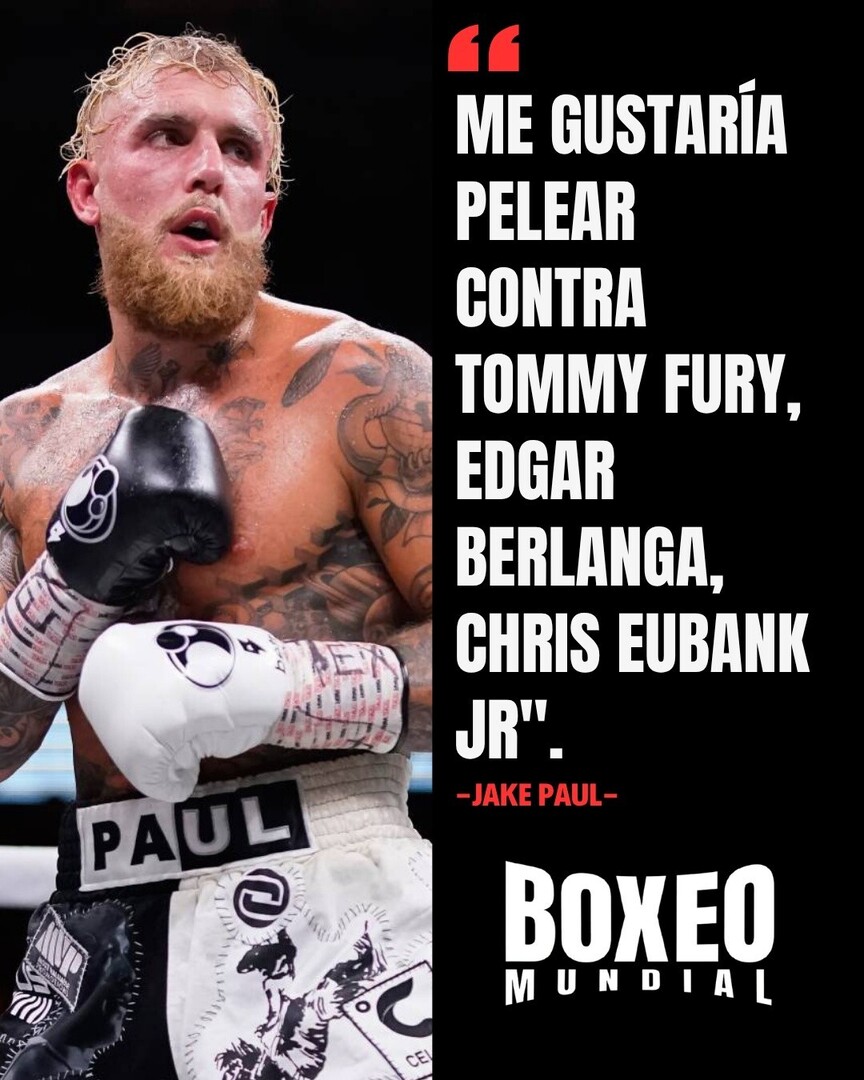 BoxeoMundial's tweet photo. Jake Paul 🇺🇸 regresará al boxeo profesional y ya dio el listado de rivales que desea enfrentar 🥊 🔥
#Boxeo #Boxing #JakePaul https://t.co/86lSZTUowq