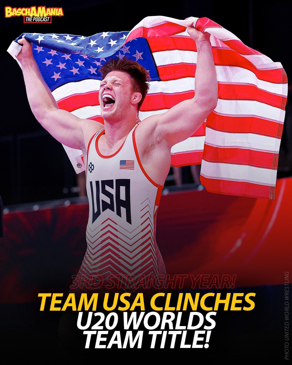 JustinJBasch's tweet photo. With a record nine semifinalists and all 10 wrestling for a medal, Team USA has clinched its 3rd straight U20 Worlds Team Title!

Next Up: Robideau, James, Boyle & Ross are in the semis at 11 am ET.

After that, at 12 ET: Cortez & Bassett go for Gold and Mastny & Burton wrestle for Bronze. 

All live on FloWrestling today!