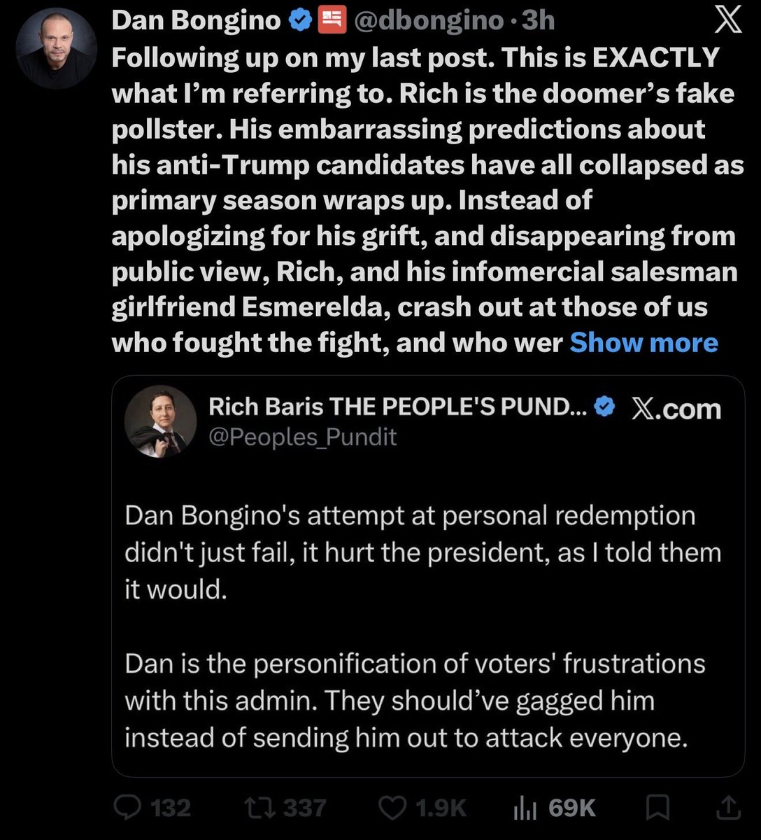 Peoples_Pundit's tweet photo. But I'm not a pussy who blocks everyone.

So, there's that.

"His anti-Trump candidates".

I literally haven't worked for a single one.

I also didn't stay silent about how Epstein would hurt the president because I only have the balls to fight the air.

So, there's that, too. https://t.co/oA6qJjkZx4