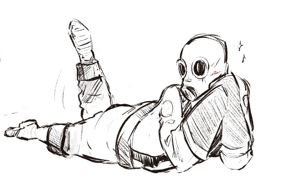 Bassguitarlickr's tweet photo. pyro after a long day of setting people on fire probably #tf2 #pyrotf2 https://t.co/GVU22bLW8x
