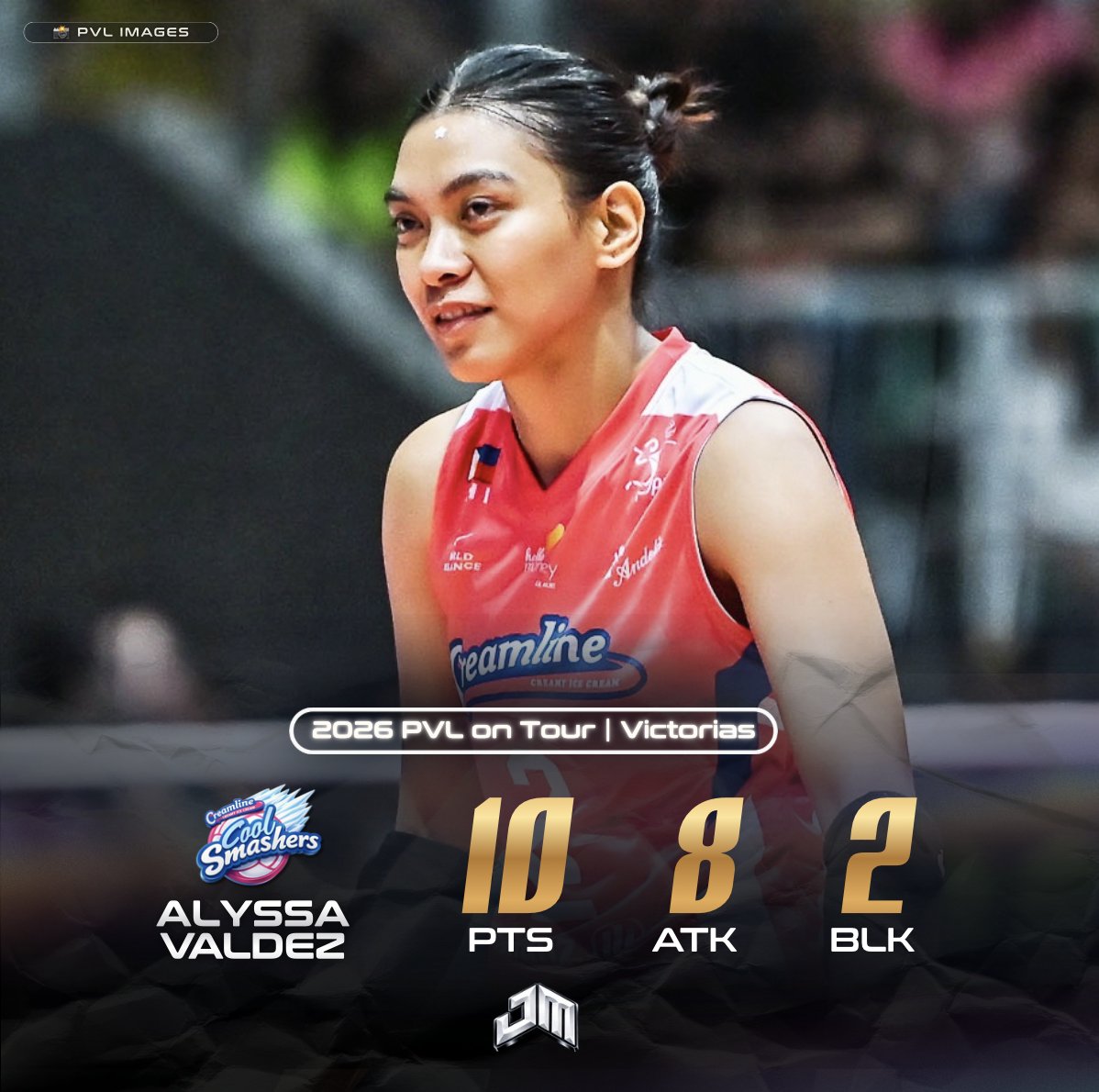 johnmarkdg_'s tweet photo. THE PHENOM IS VICTORIOUS 🍦

Creamline captain Alyssa Valdez added the winning and finishing touches to the PVL on Tour following a sweep victory over Galeries Tower in Victorias City.

#PVL2026 #PVLonTour @spinph https://t.co/JUrkEshgST