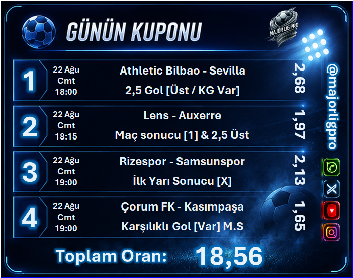 MajorLigPro's tweet photo. GÜNÜN KUPONU 👑
Tekli yada 2'li kombine edilebilir
"Oranlar https://t.co/cK8k6gctBW oranlarıdır" https://t.co/aWLwUetf01