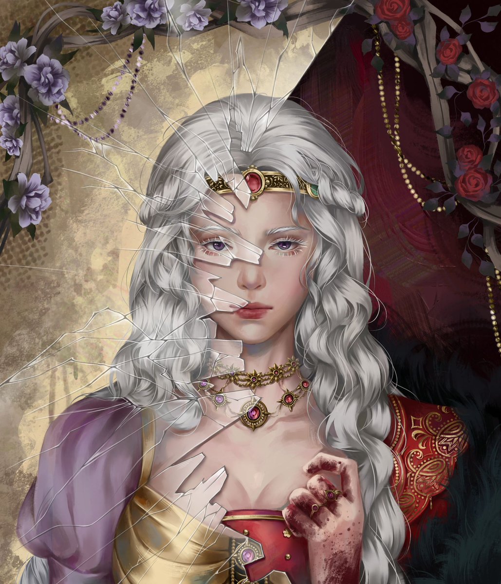 itshelenwhat's tweet photo. #RhaenyraWeek2026 ✦ Day 7 ✦ Queenhood ✦

“The girl that they once cheered as the Realm’s Delight had grown into a queen as cruel as any king before her. One wit named Rhaenyra “King Maegor with teats.”

Comm done by Hazel O’Connell 🤍 https://t.co/XBJDPoGMRj