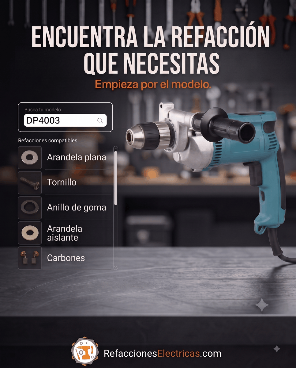 RefaElectrica's tweet photo. Encontrar la pieza correcta empieza por conocer el modelo de tu herramienta.

Ingresa el número de modelo y consulta las refacciones compatibles antes de realizar tu pedido.

Haz más sencilla tu búsqueda.

Comienza por el modelo en https://t.co/Of0qpCrpin  

#refacccionelectrica https://t.co/XQGv8tnvPu
