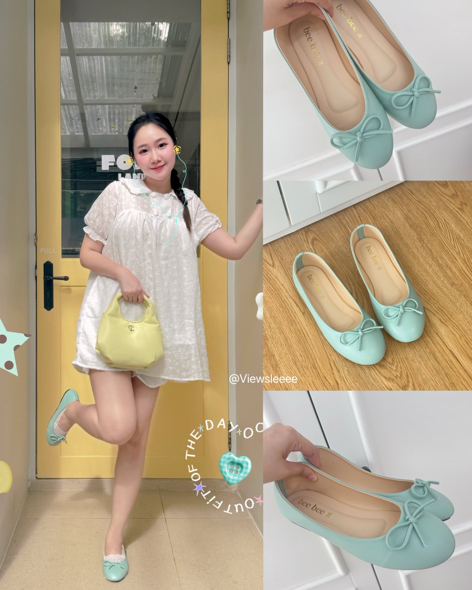 ViewSleeee's tweet photo. รองเท้าสองร้อยกว่าบาท แต่น่ารักมากกกก ร้านนี้ทำสีมิ้นท์ถูกต้องมาก😍 เค้ามีให้หลายสีเลยค่ะ หนังนิ่ม ใส่สบายยยย~