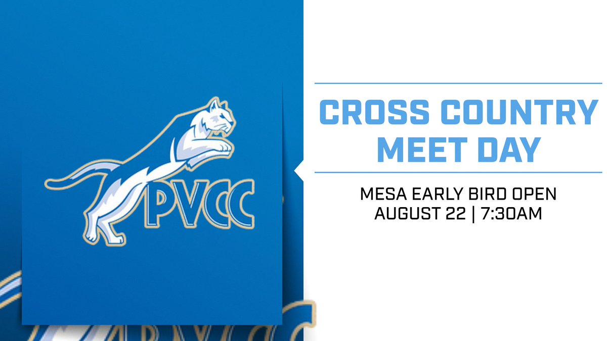 PVCCPumas's tweet photo. 🏃🏾‍♀️IT’S MEET DAY PUMAS🏃🏽
🙌🏼 Cross Country 
🚨 Mesa Early Bird Open
⏰ 7:30am
📍 MCC
📱 @Accac_Sports | @NJCAA 💻
#️⃣ #GoPumas https://t.co/L9fye2XVk6