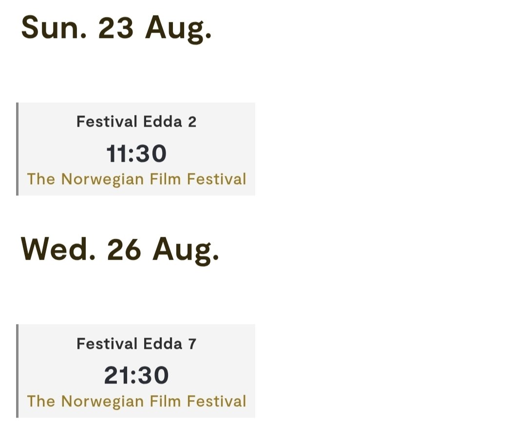 nikcwarg's tweet photo. Qajaq Man has two additional screenings at the festival, besides todayβs presentation and screening:
π¬ Sunday, August 23 β 11:30
π Festival Edda 2 β Screening
π¬ Wednesday, August 26 β 21:30
π Festival Edda 7 β Screening
#nikolajcosterwaldau #joederrick #kristianlandmark https://t.co/Ul0oSIIoHy