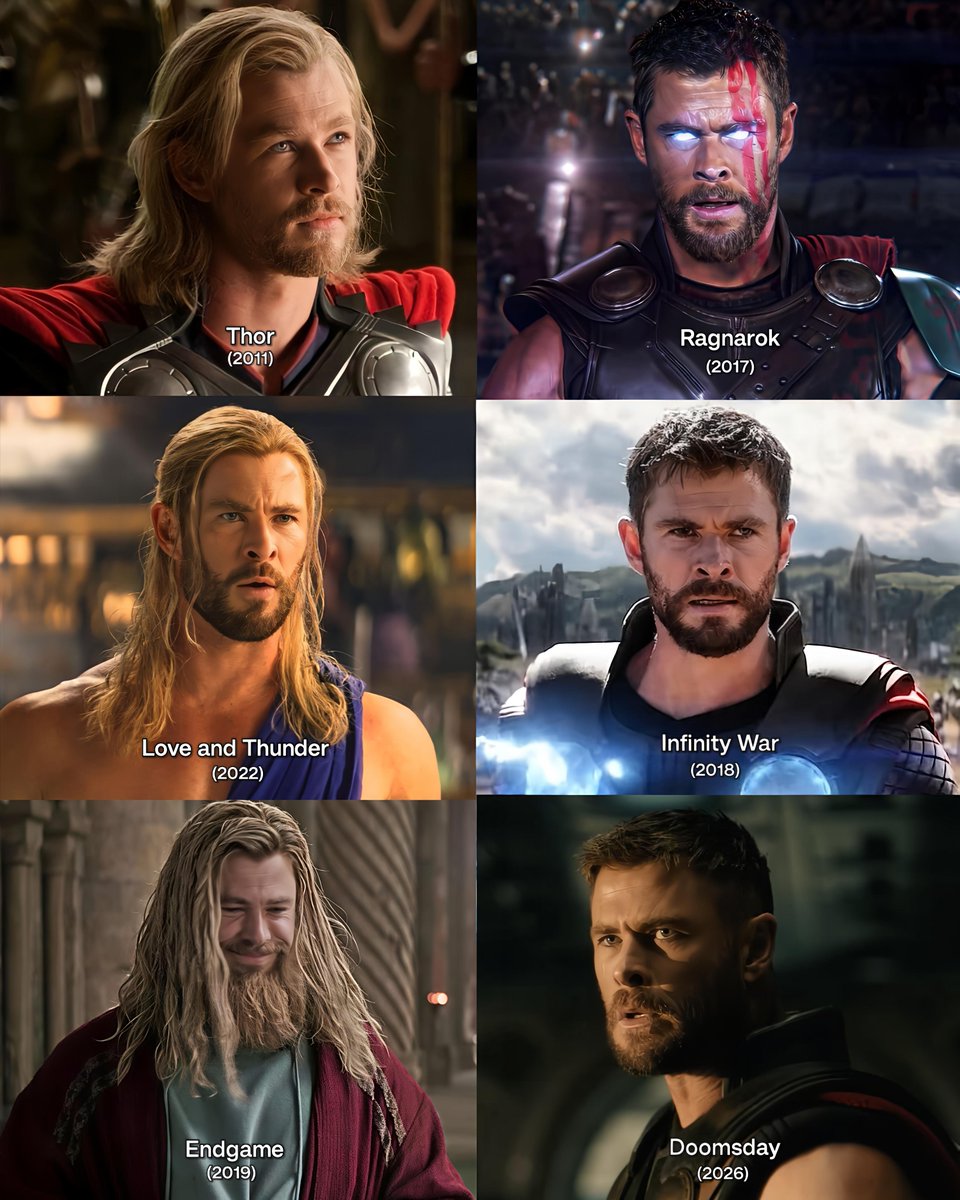 yowtfahhh's tweet photo. How tf does Thor's hair go from blonde to black whenever he gets a short haircut? https://t.co/aB9MnsCDiX
