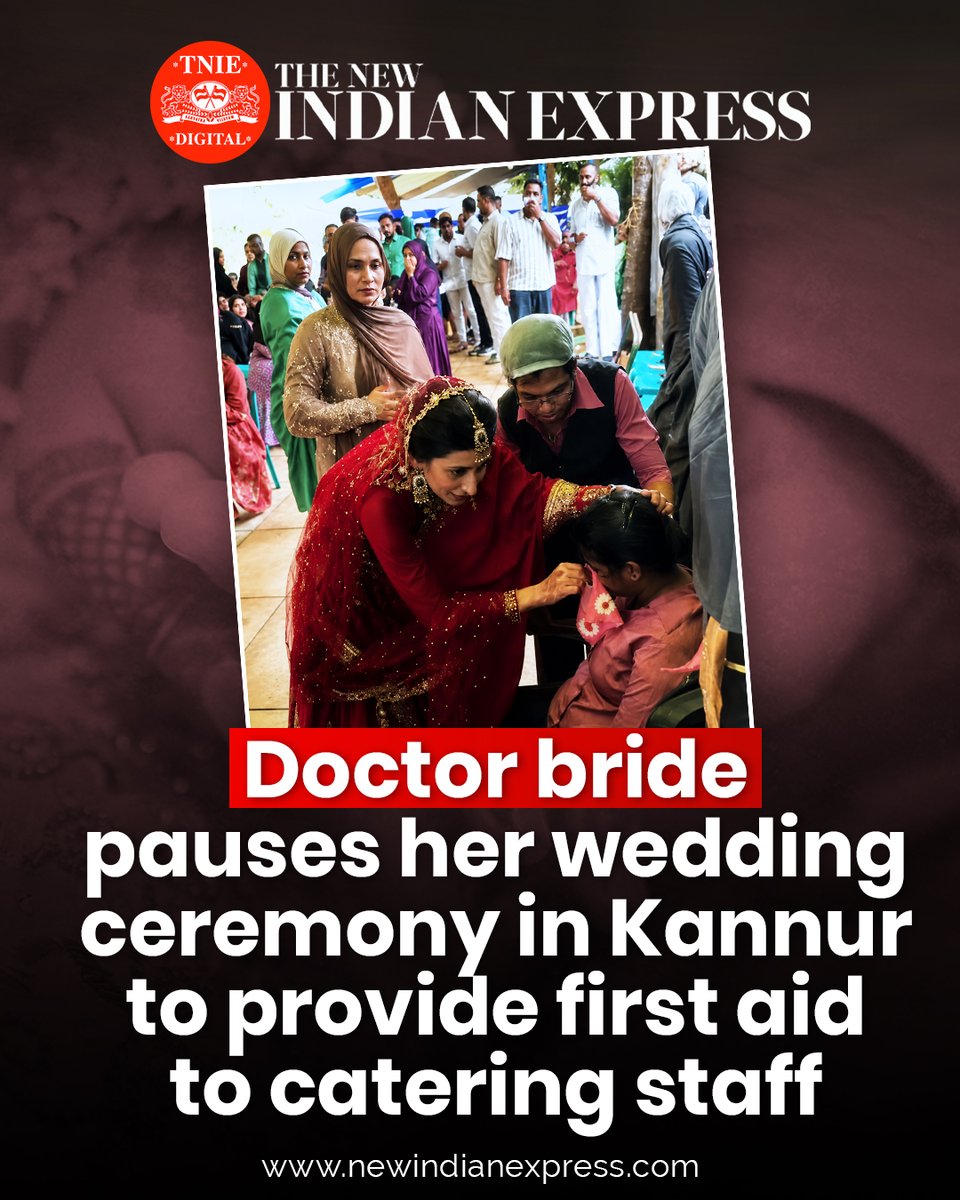 xpresskerala's tweet photo. A video of Dr Shirin Subair, in bridal attire, providing first aid to two catering women who had fallen sick at her wedding event went viral on social media.
🔗https://t.co/QBOssDN2t3
@PrabhuChawla @KeralaHealth @Harikrishnabee #DoctorBride #Kannur #Keralam https://t.co/RkkIqkbvTG
