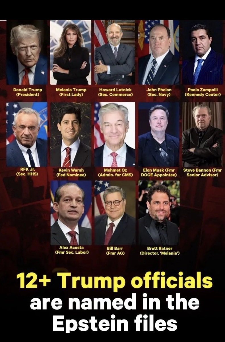 SteveWi57597890's tweet photo. The reason the TRUMP-EPSTEIN files are still covered up. All below are in them.

RELEASE ALL OF THE FILES! https://t.co/yeBEOgwWw1