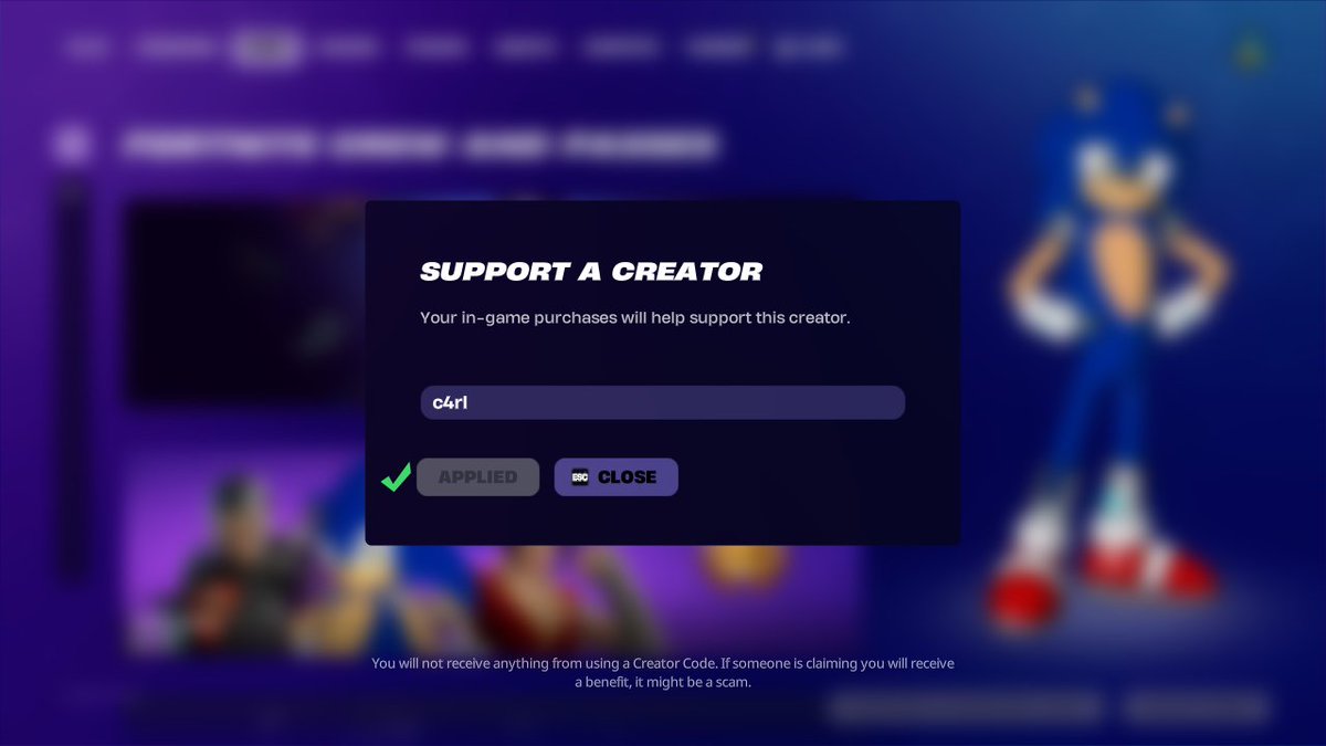 DmaxSOLDIER's tweet photo. Used code c4rl to support my buddy @realc4rl 
♥️♥️♥️
Sonic is good looking ngl https://t.co/RUZfAsJajE