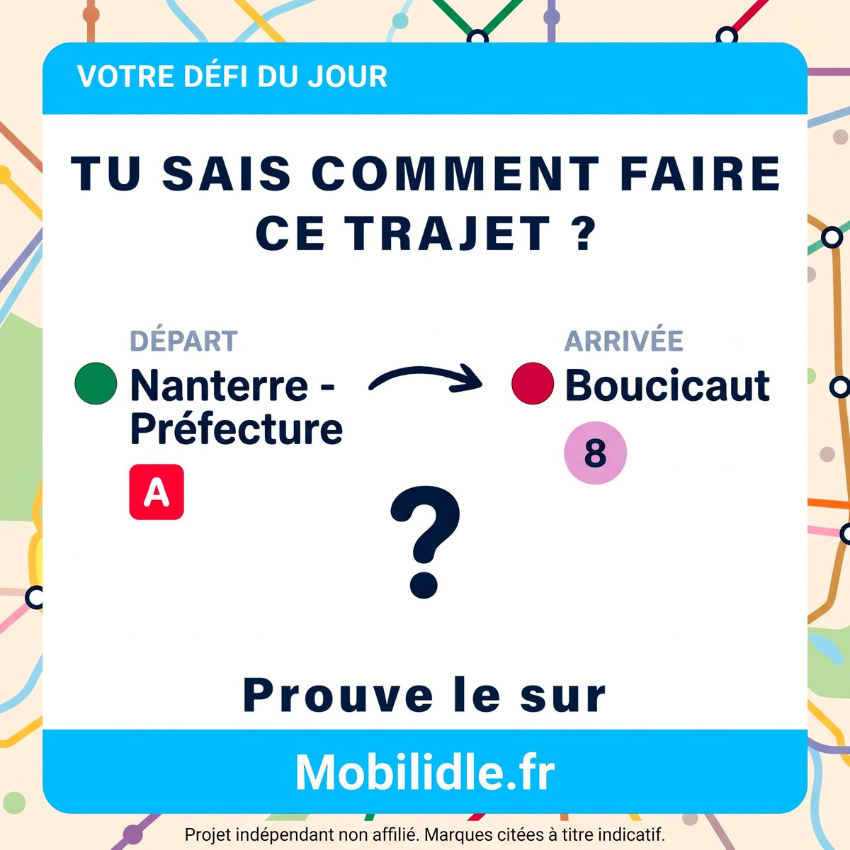 SDr4gs's tweet photo. Je vous présente mon projet perso !
Tu passes ta vie dans le métro ? 
T’es sûr de bien connaître le RER B ?
Le défi du jour est en ligne : trouve le meilleurs itinéraire.
https://t.co/apAqikwhA1

#RATP #SNCF #IleDeFranceMobilités #Mobilidle https://t.co/YbM90qohB3