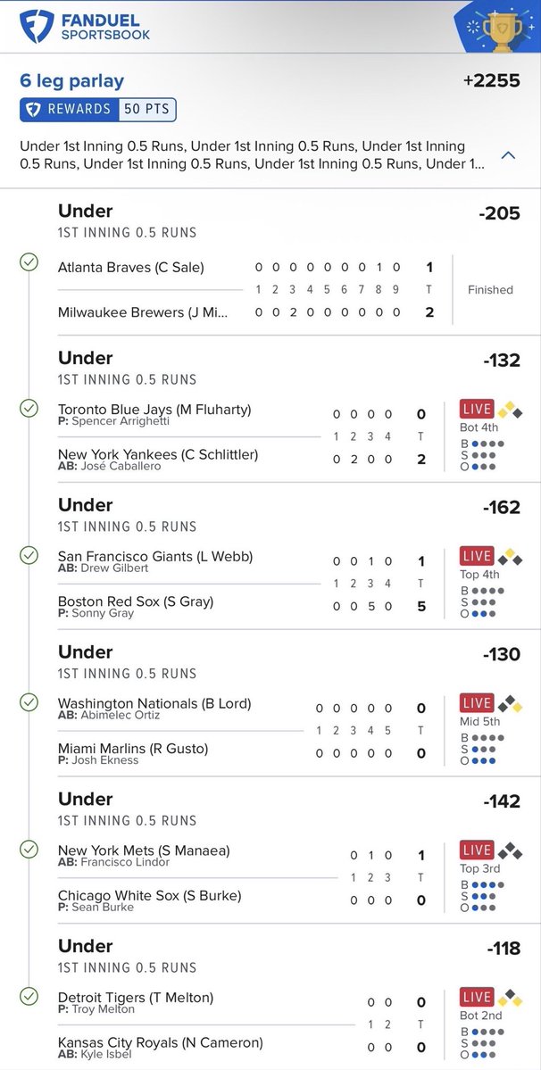 ArnoldsAiModels's tweet photo. WE CASHED TWO PARLAYS LAST NIGHT✅💰

+2255 NRFI LAY✅
+1300 ML LAY✅

7 DAY FREE TRIAL, COME JOIN THE FUN‼️
🔗: https://t.co/3vQB5cDNpi https://t.co/6U0pTGougp