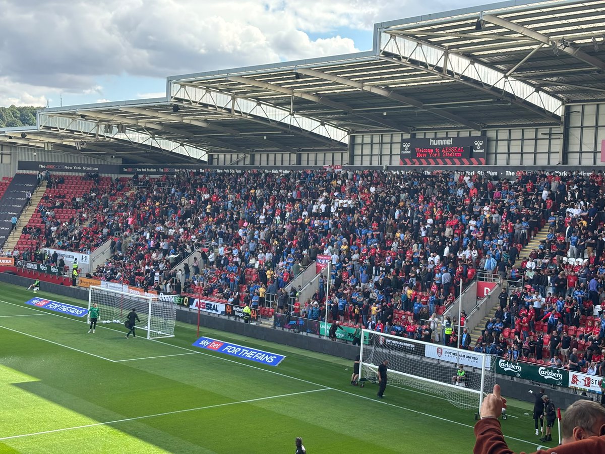 YorkCityFC's tweet photo. It's a sea of red, blue, black &amp; yellow 😅

#YCFC🔴🔵 https://t.co/7eDsisWpxV