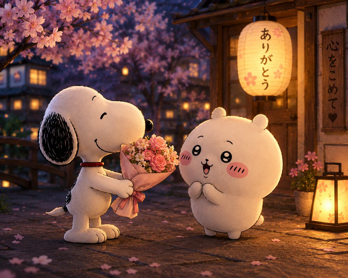 Kawa_Sno0's tweet photo. 💐🐶 スヌーピーからチカワへ、心をこめた花束を。 🌸💛 https://t.co/55fXYPtC2Y
