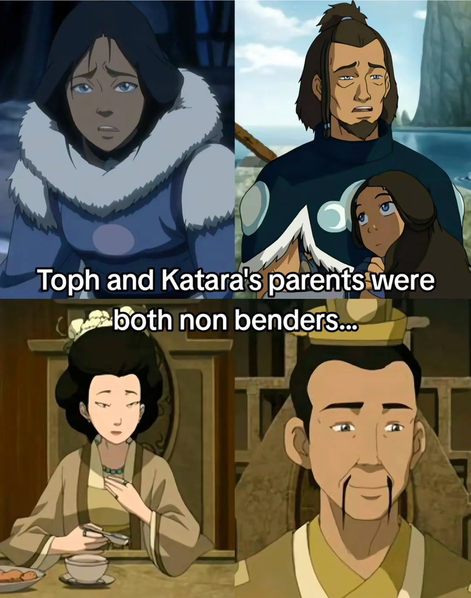 peakmann1e's tweet photo. The fact that the greatest waterbender and earthbender both had nonbender parents is crazy https://t.co/JU05rAys3r
