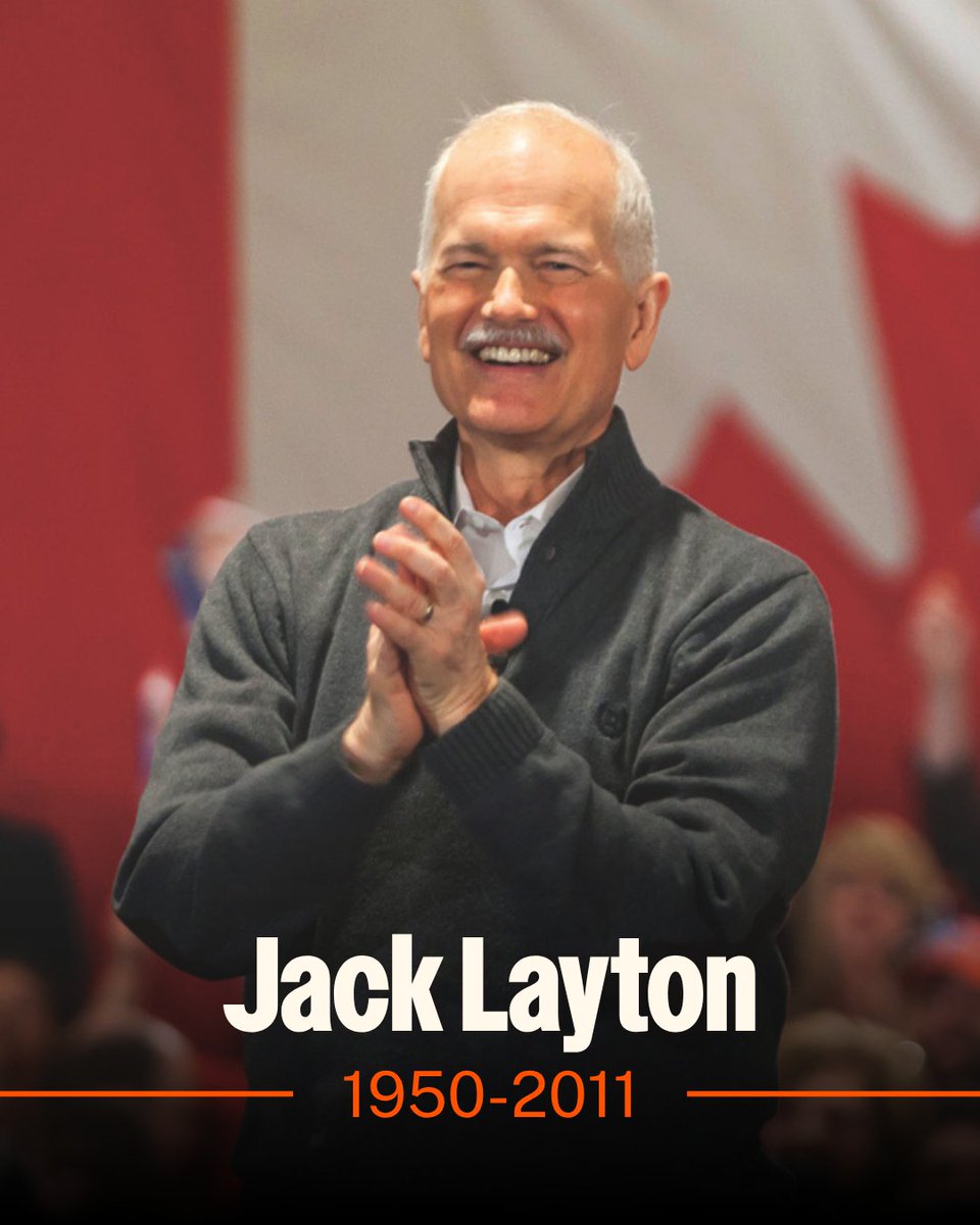 NDP's tweet photo. “Today, we remember Jack Layton – a leader and a friend who had a gift for kindling hope in the hearts of Canadians.

‘Don’t let them tell you it can’t be done.’

15 years on, that line feels like it was written for this moment.”

Read the full tribute from NDP Leader Avi Lewis on the 15th anniversary of Jack Layton's passing. https://t.co/CzrWQCynNV