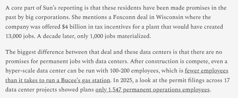 politicalmath's tweet photo. I firmly believe that people aren't really against data centers because of water or power or land use. They feel used and lied to by the entire culture of elite tech

(link in replies) https://t.co/N6eK5lQqDz