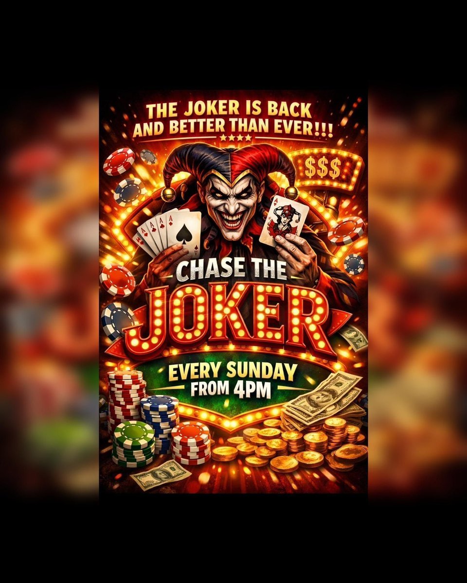 OldChequersPub's tweet photo. ChaseTheJoker #InItToWinIt #EverySunday #LiveEntertainment #LocalEntertainment #LocalPub #OldChequers #OldChequersThatcham #Thatcham https://t.co/Oq3aYCEeEX