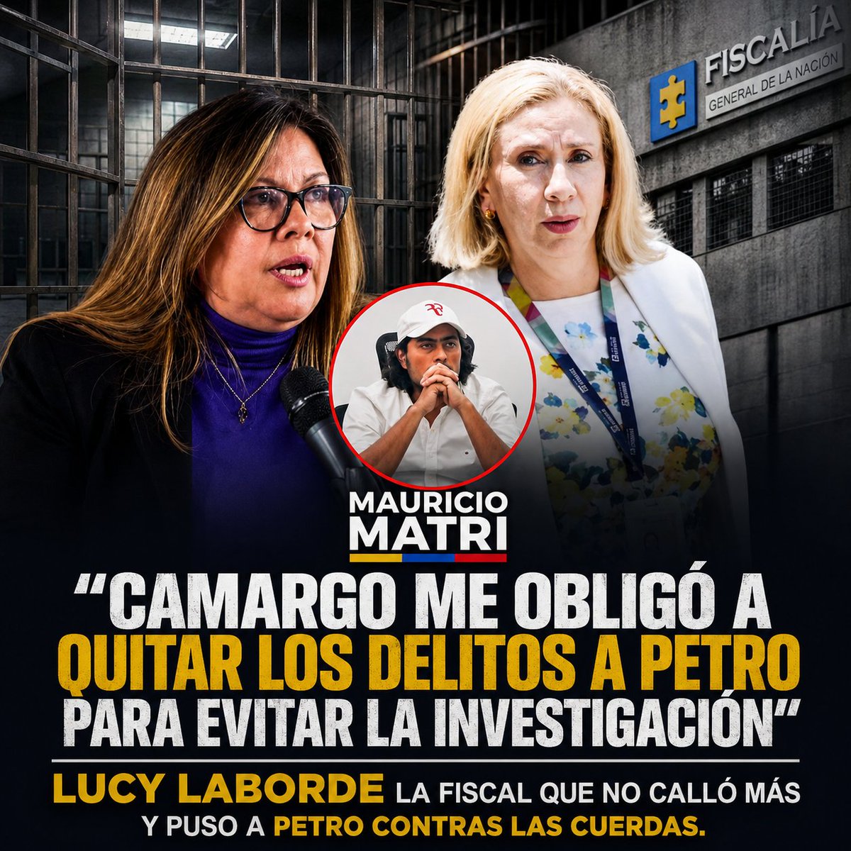 mauriciomatri's tweet photo. #ATENCIÓN LA FISCAL LUCY LABORDE PRENDIÓ EL VENTILADOR Y SOLTÓ LA BOMBA, PETRO TIEMBLA :
"LA FISCAL LUZ ADRIANA CAMARGO DIÓ LA ORDEN DE RETIRAR LOS DELITOS A PETRO..

LA HP FISCAL DE BOLSILLO CAMARGO ALGÚN DÍA TENDRÁ QUE ENFRENTAR LA JUSTICIA. https://t.co/KNQDYWU7rl